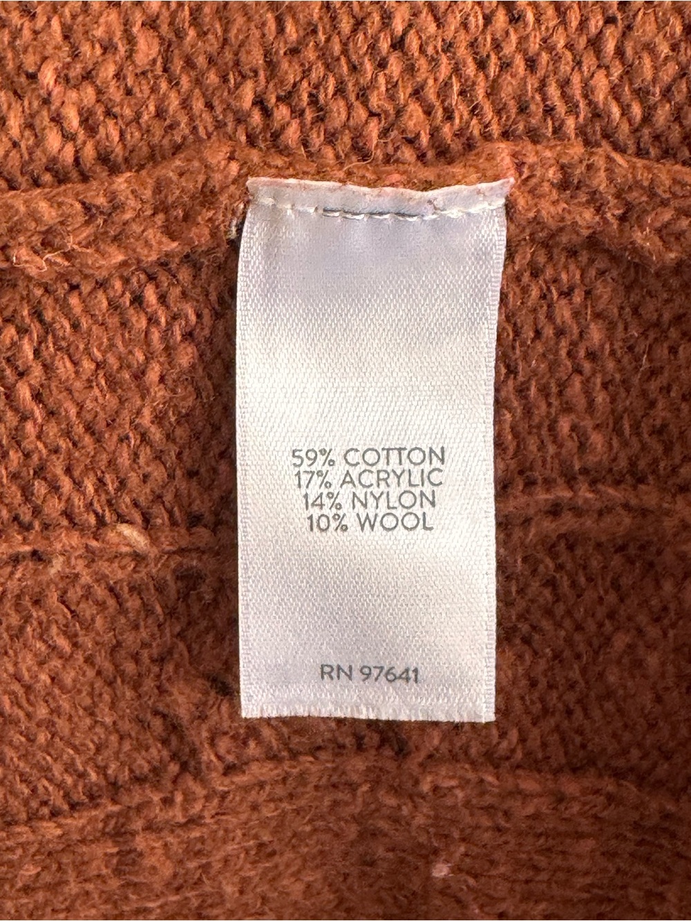 J.Jill Petite S Cable Knit Long Cardigan Sweater Rust Orange Wool Blend - Picture 3 of 4